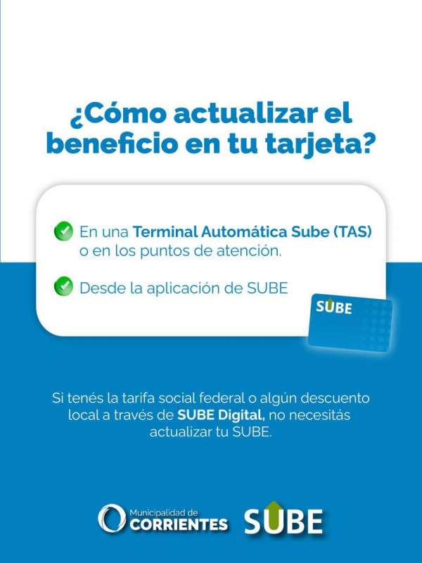 Actualización Tarjeta SUBE